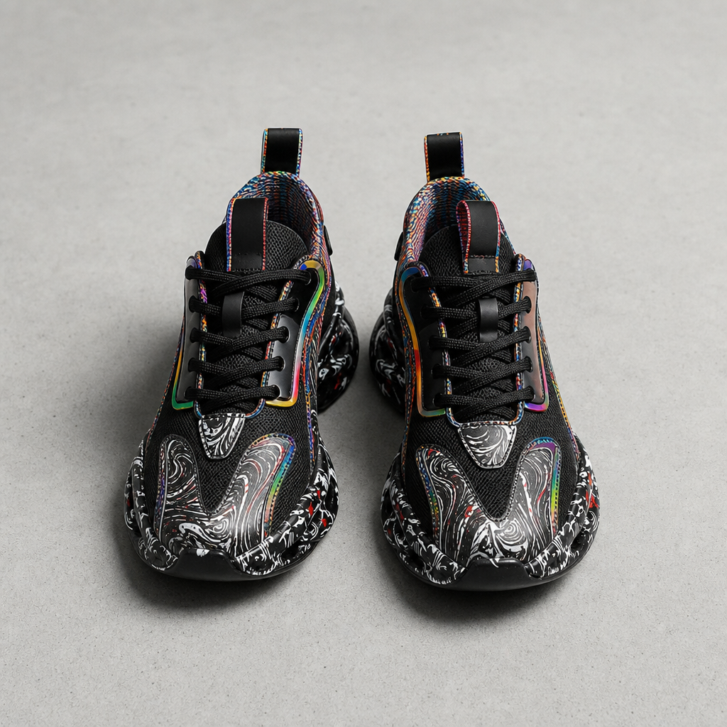 Lagos Graffiti Chunky Sneakers in Black