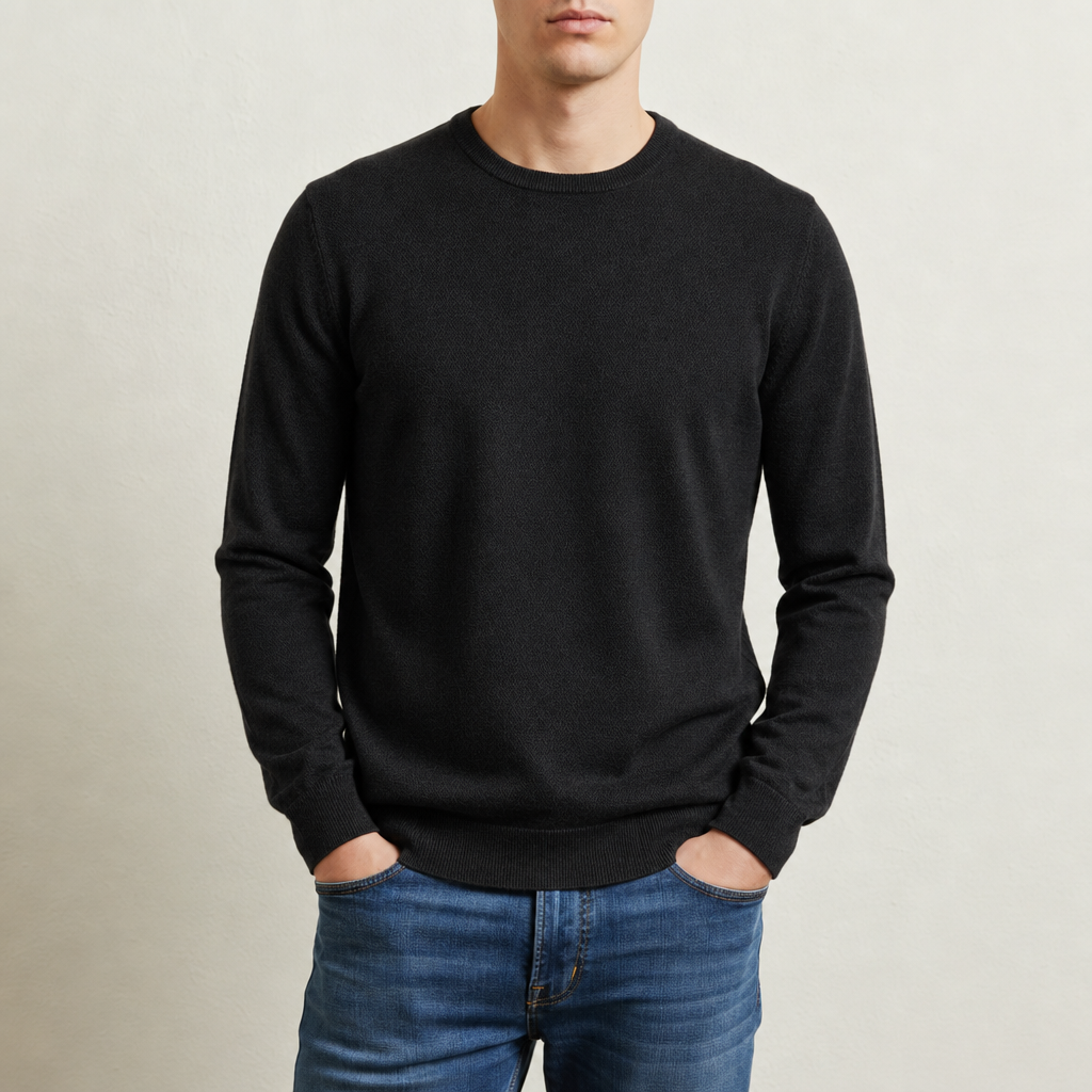 Spetses Classic Crew Neck Sweater in Black