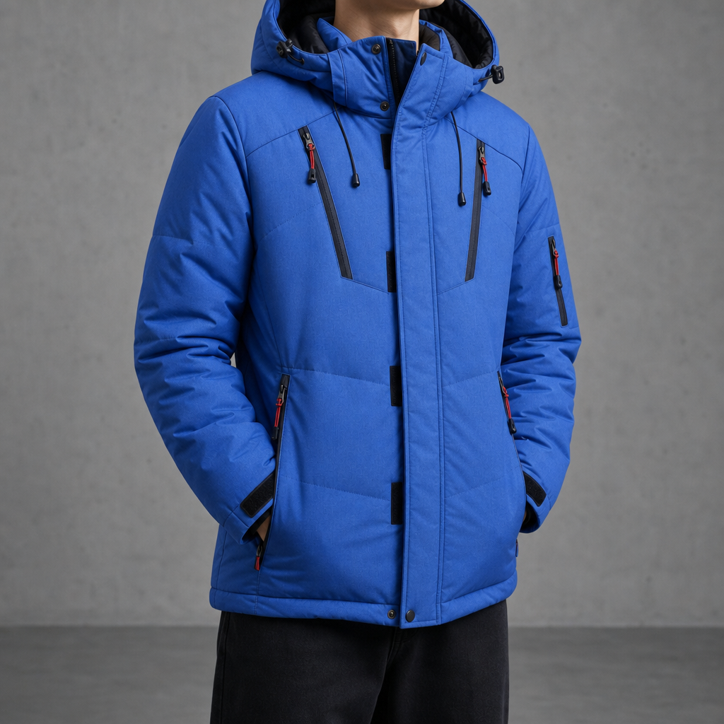 Kakopetria Insulated Hooded Parka in Royal Blue