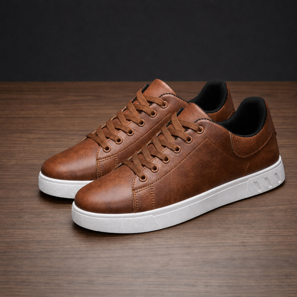 Opatija Leather Casual Sneakers in Brown