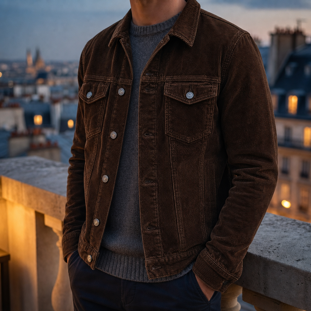 Calpe Corduroy Work Jacket in Brown