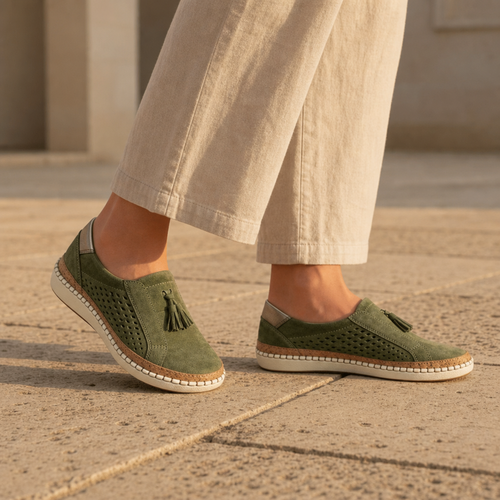 Tropea Orthopedic Slip-On Sneakers in Olive Green