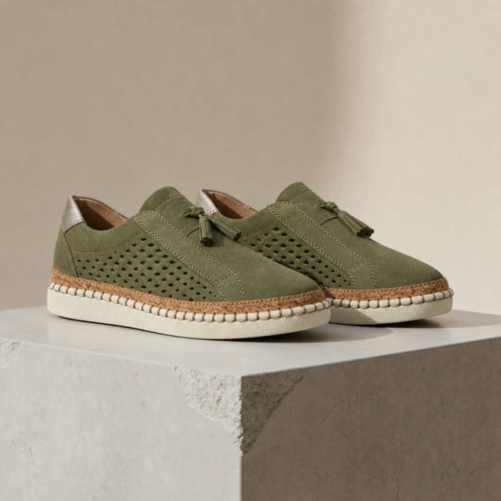 Gordes Tassel Slip-On Sneakers in Olive Green