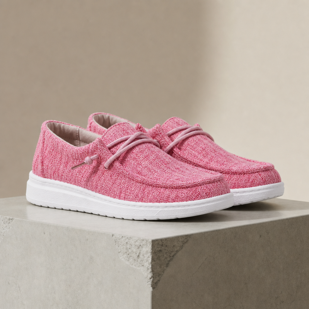 Kardamyli Canvas Slip-On Sneakers in Pink