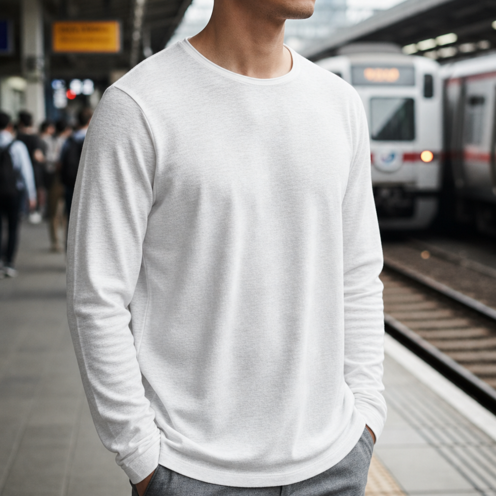 Corte Long Sleeve T-Shirt in White