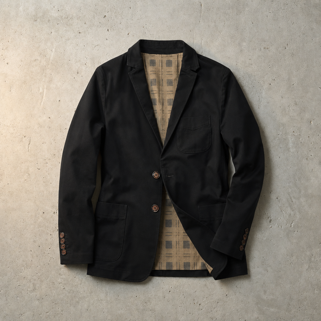 Vence Cotton Twill Blazer in Black