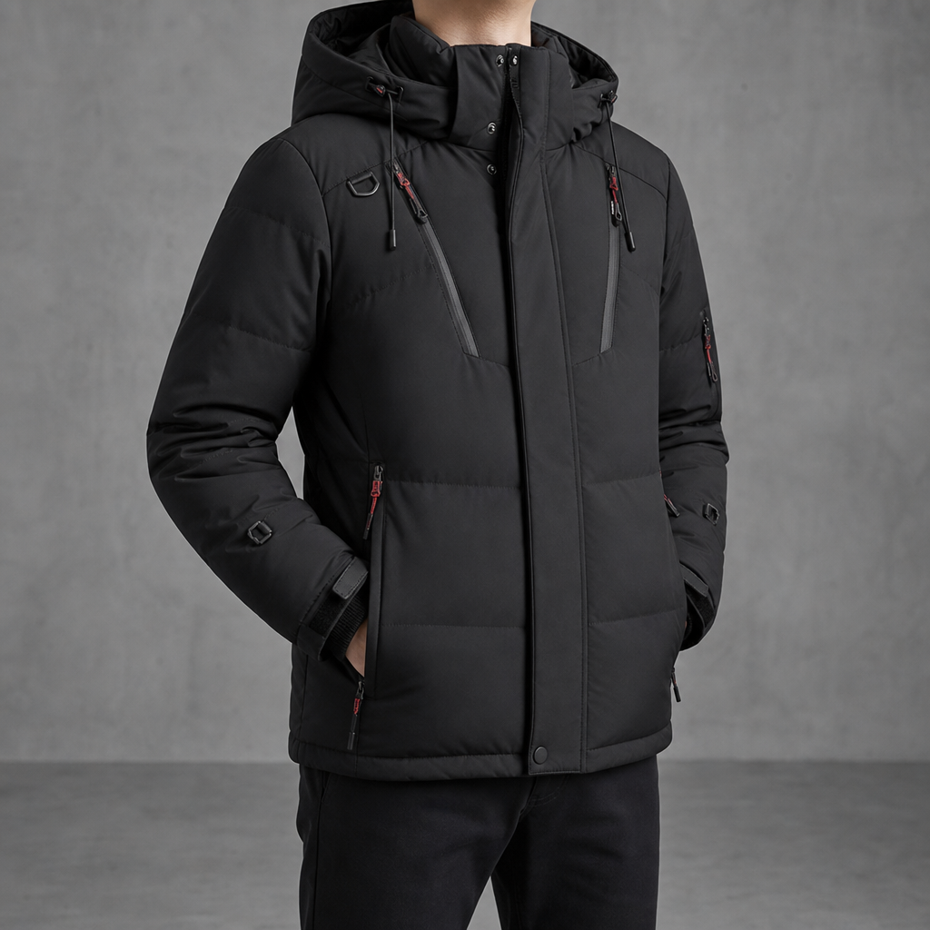 Kakopetria Insulated Hooded Parka in Black
