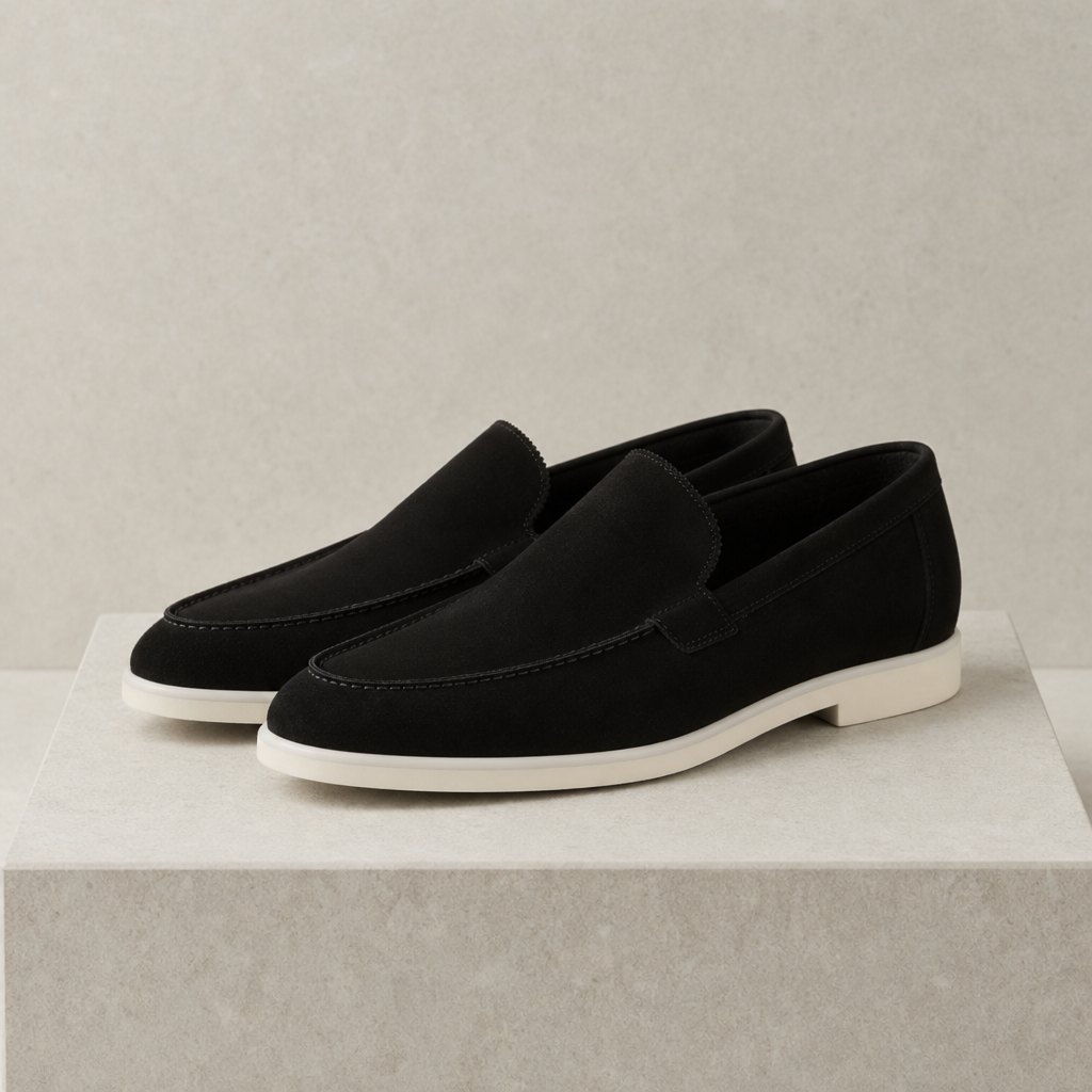 Aix Suede Slip-On Loafers in Black