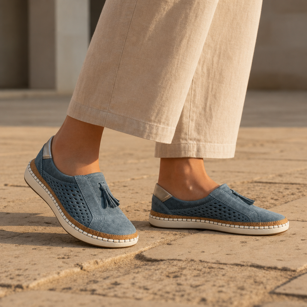 Tropea Orthopedic Slip-On Sneakers in Dusty Blue