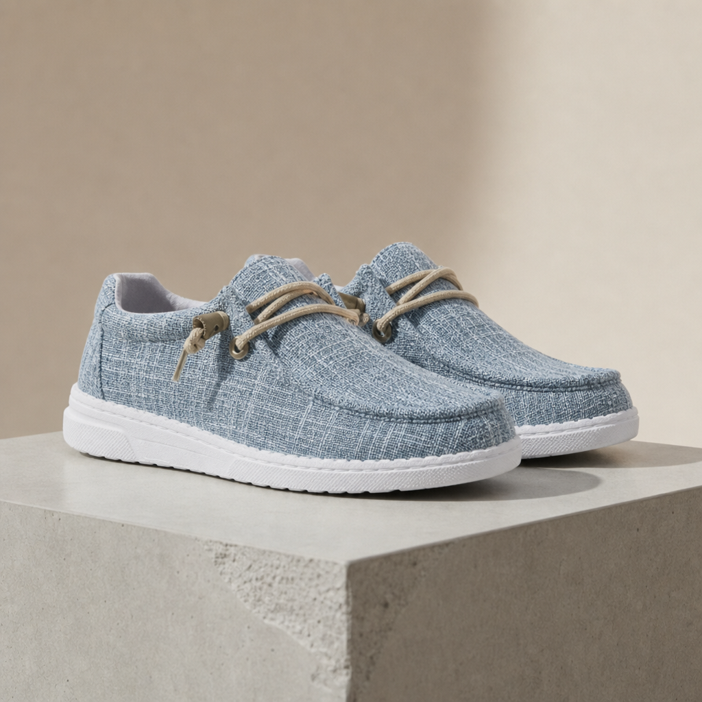 Kardamyli Canvas Slip-On Sneakers in Light Blue