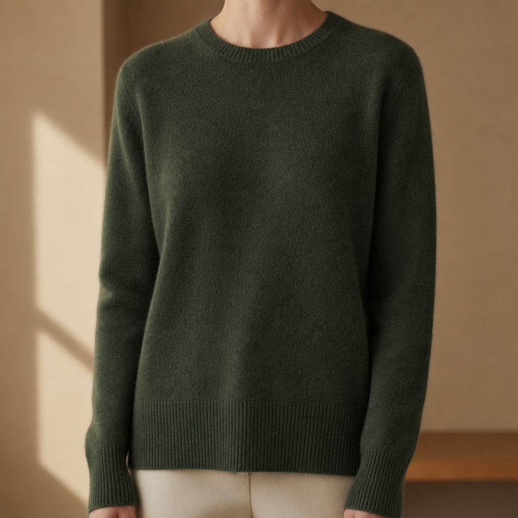 Naxos Soft Knit Pullover in Dark Green