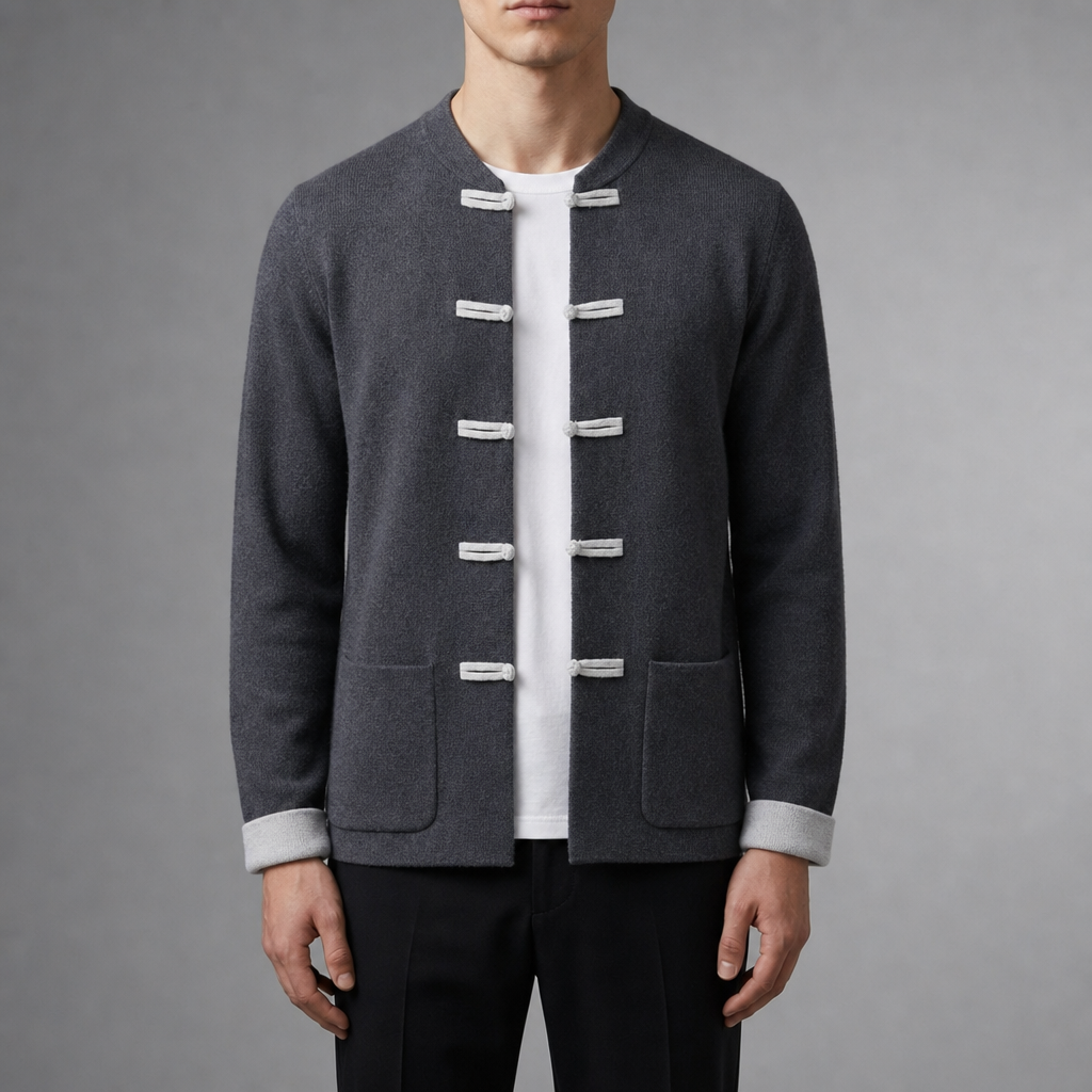 Funchal Tang Style Cardigan in Gray