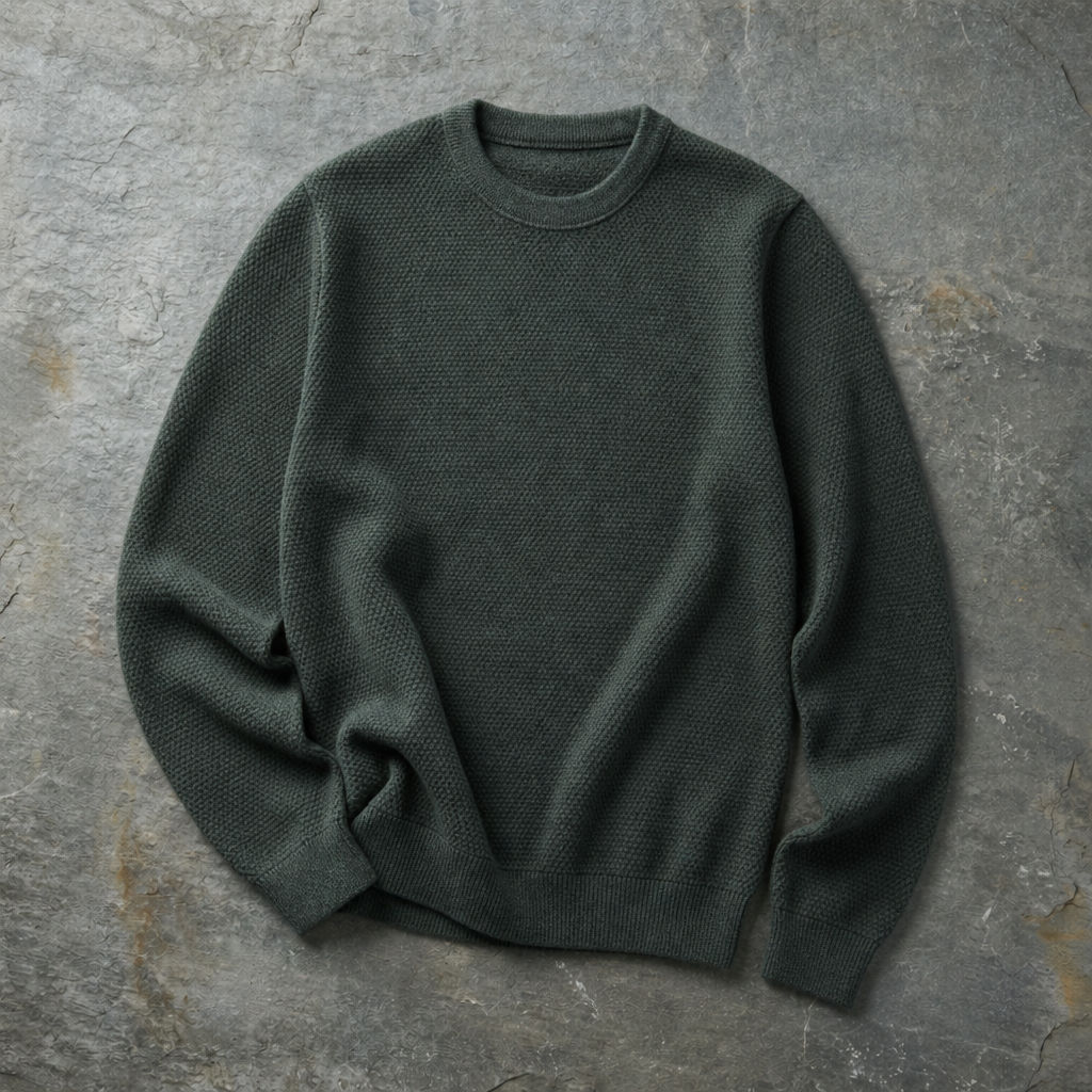 Peniscola Textured Knit Sweater in Green