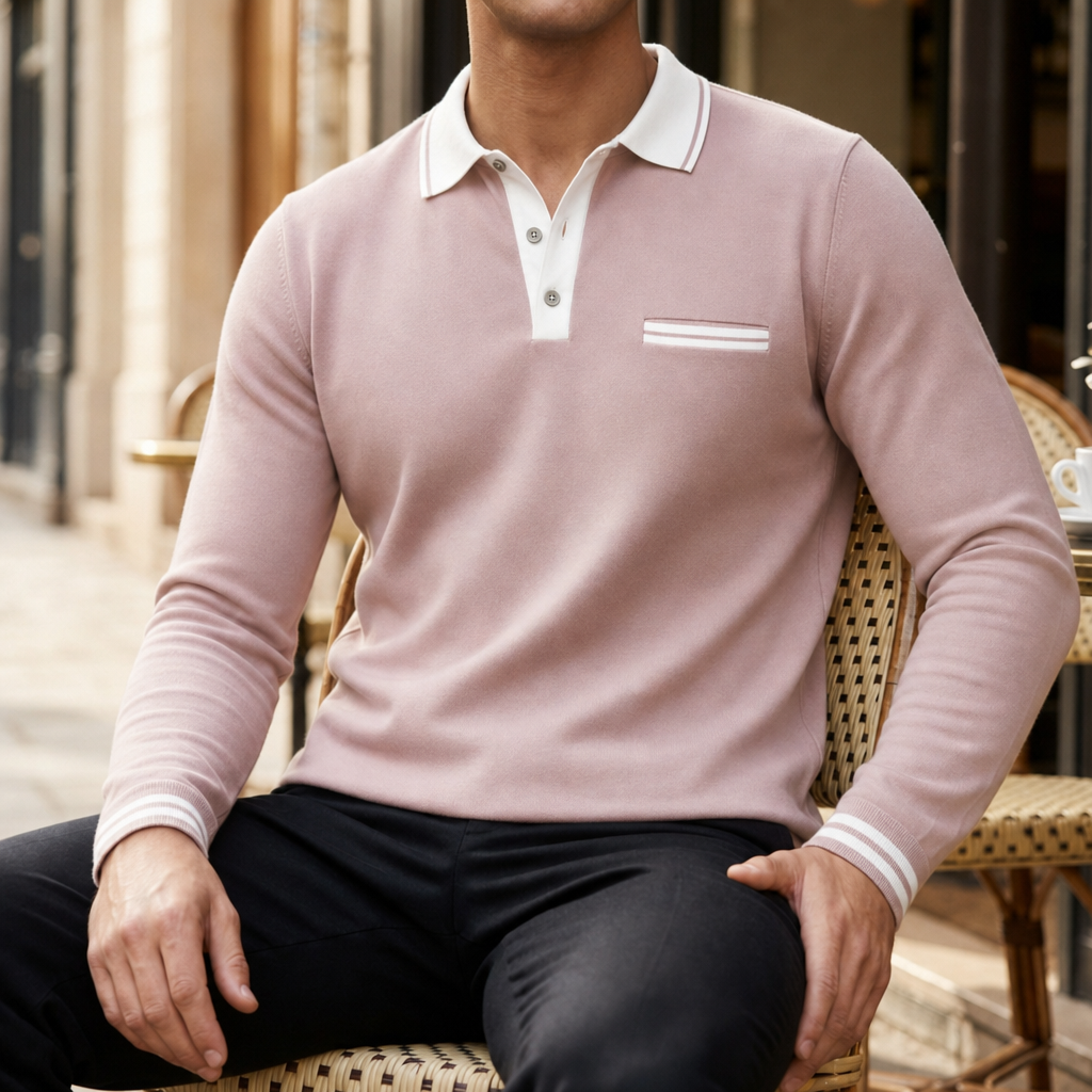Salamanca Contrast Trim Polo in Pink