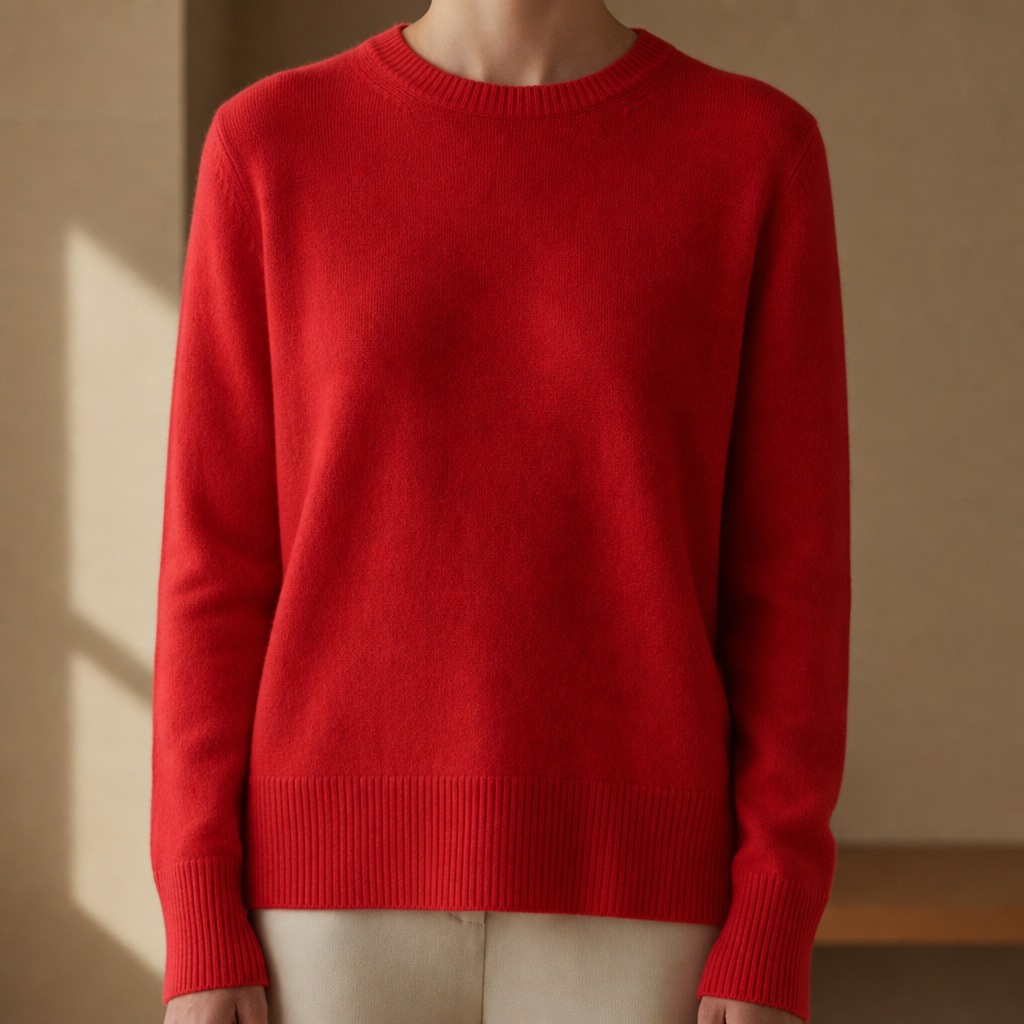 Naxos Soft Knit Pullover in Red