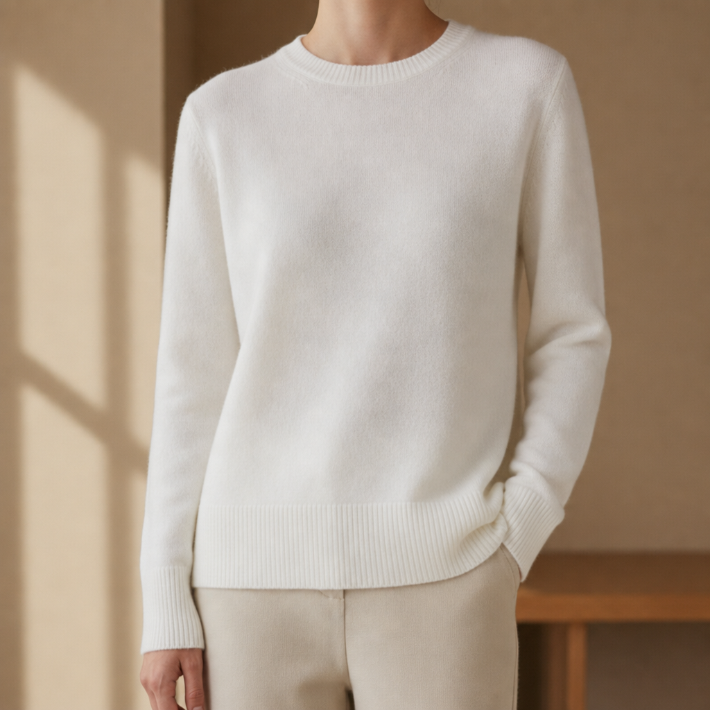 Naxos Soft Knit Pullover in White