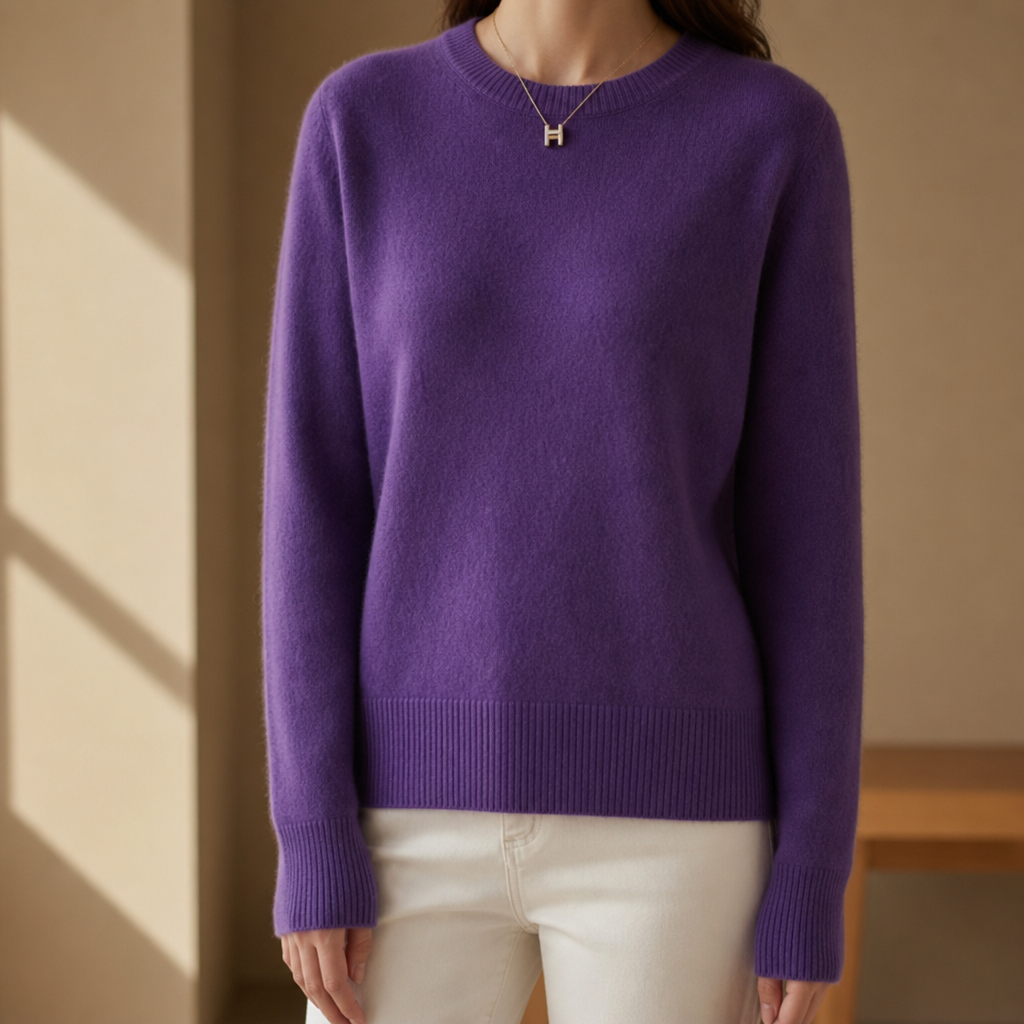 Naxos Soft Knit Pullover in Purple