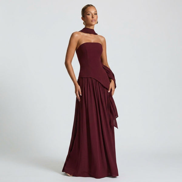 nunared maxi dresses Seville Dress – Arthur Hendon Outfit Black Dress Rose evening weddings empire waist dress Size:12 US - 45 EU