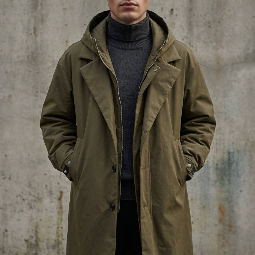 Garrison Long Hooded Puffer Trench Coat – Arthur Hendon