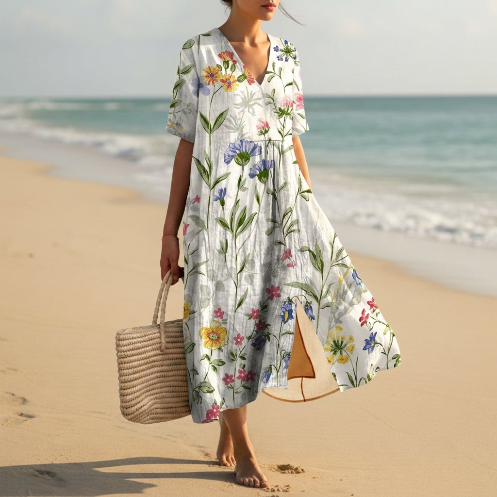 White Multicolor Floral