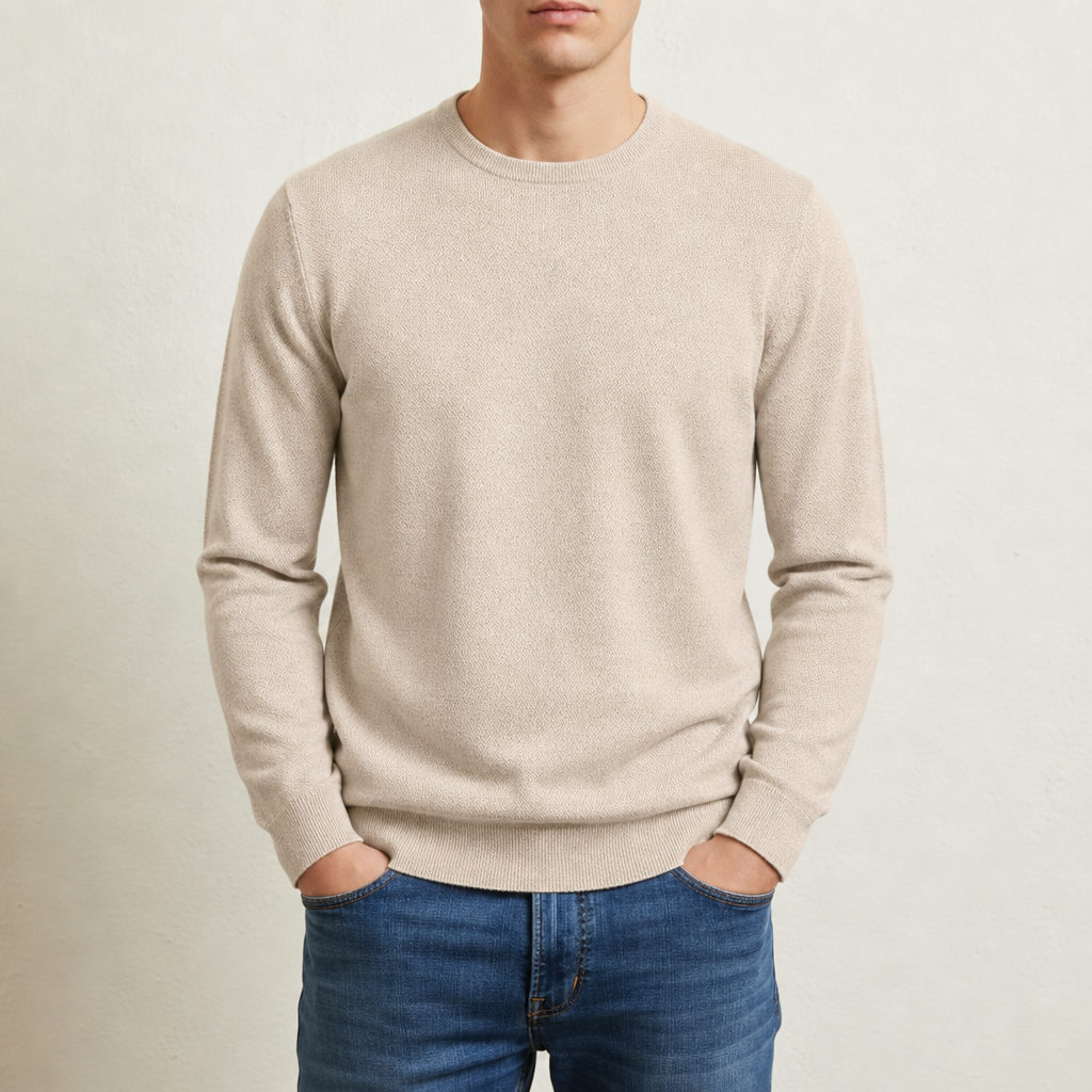 Spetses Classic Crew Neck Sweater in Beige