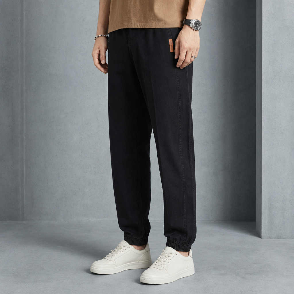 Montepulciano Relaxed Cotton Joggers in Black