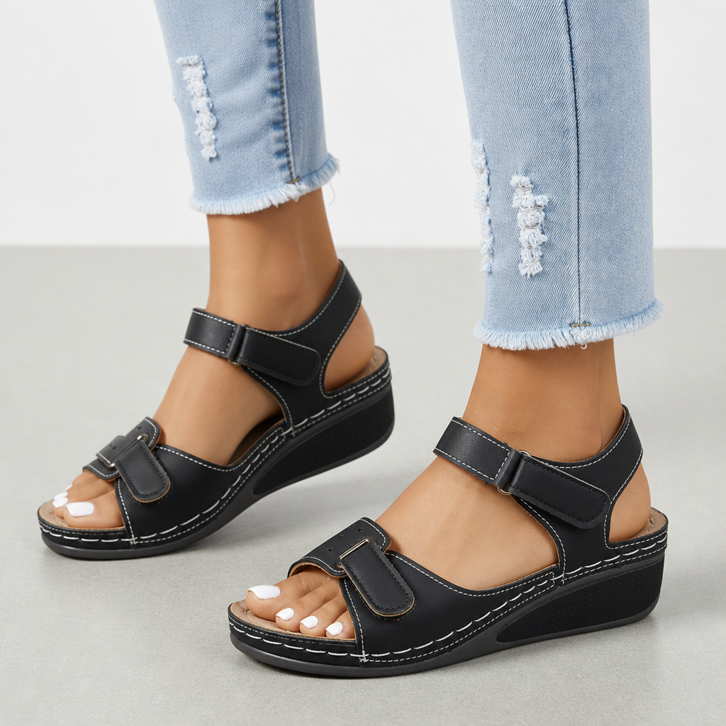 Bilbao Orthopedic Comfort Sandals in Black