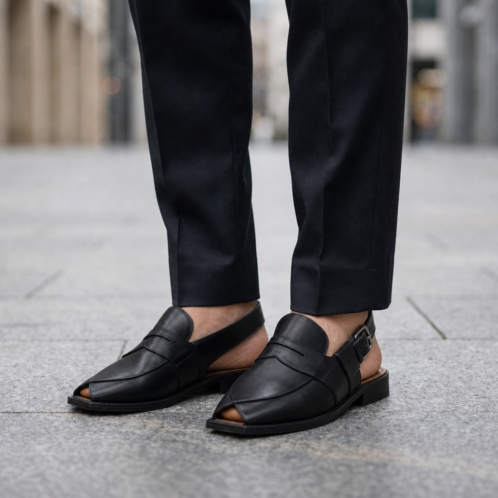 Sanlucar Leather Peshawari Sandals in Black