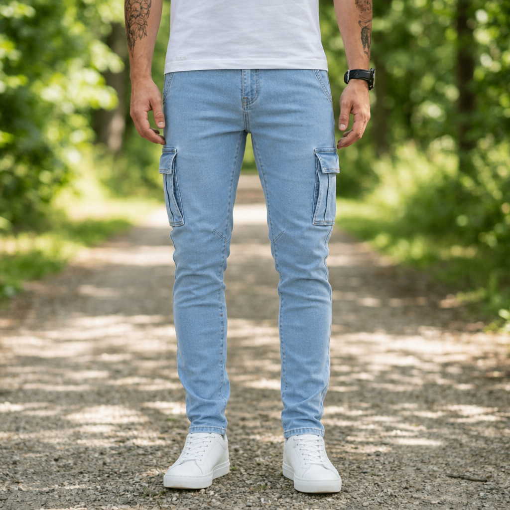 Formentor Slim Fit Cargo Pants in Blue