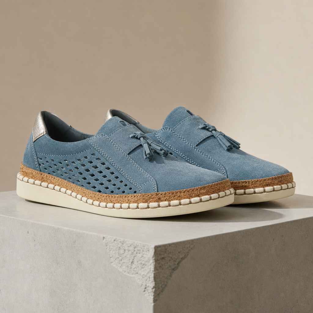 Gordes Tassel Slip-On Sneakers in Dusty Blue