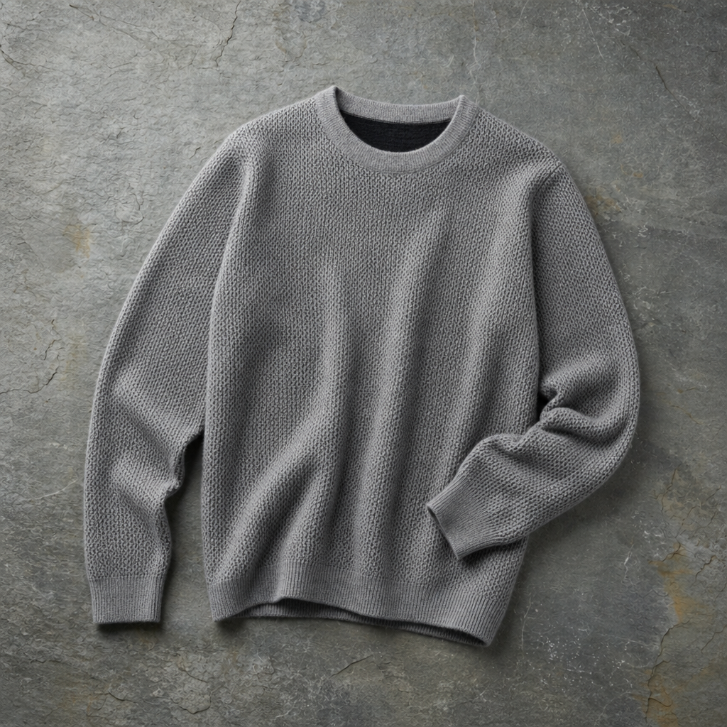 Peniscola Textured Knit Sweater in Gray