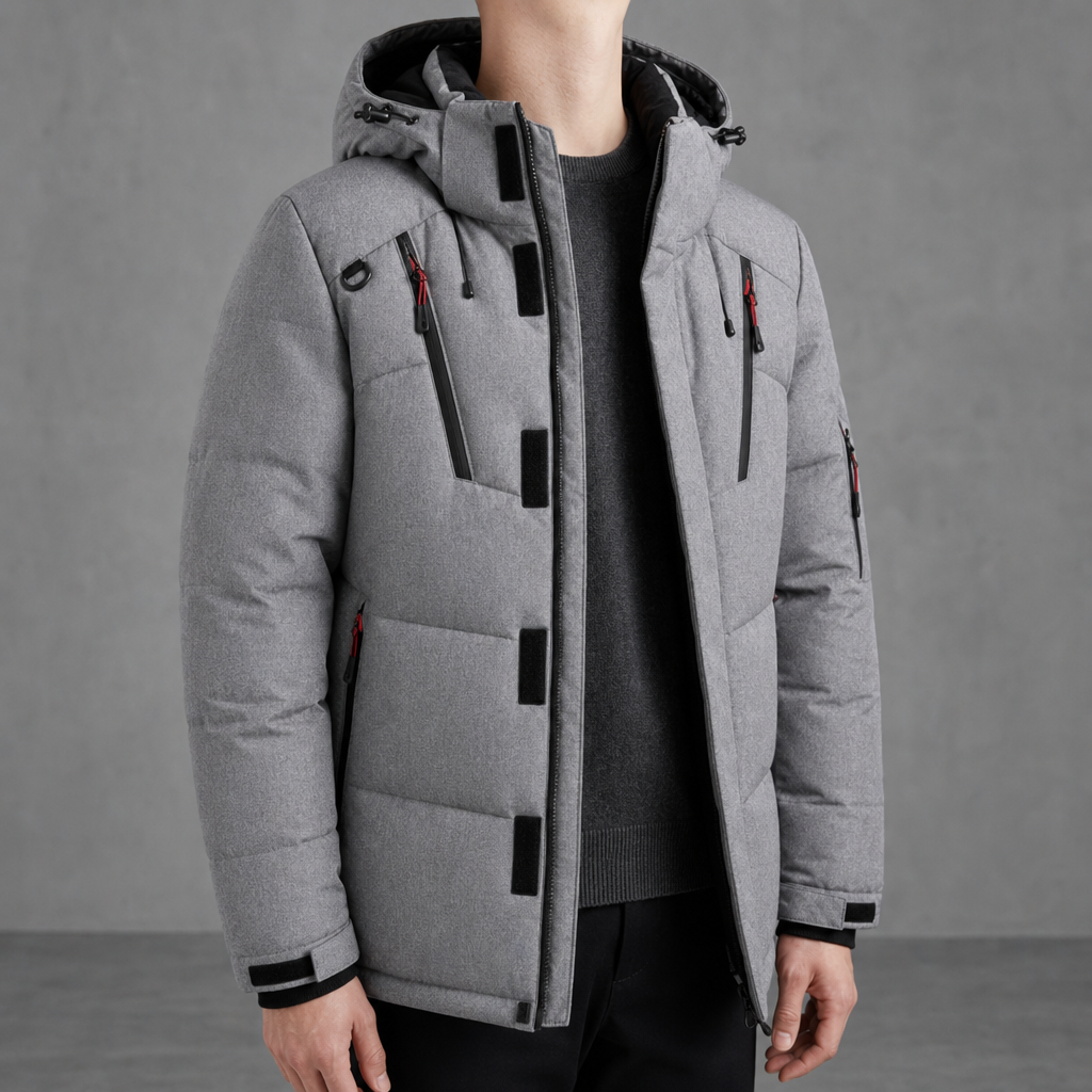 Kakopetria Insulated Hooded Parka in Light Gray