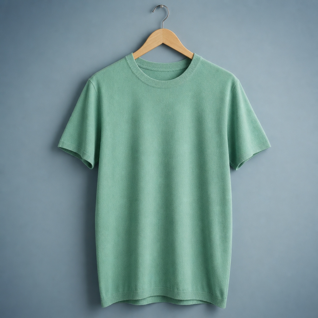 Meteora Cashmere Blend Knit Tee in Green