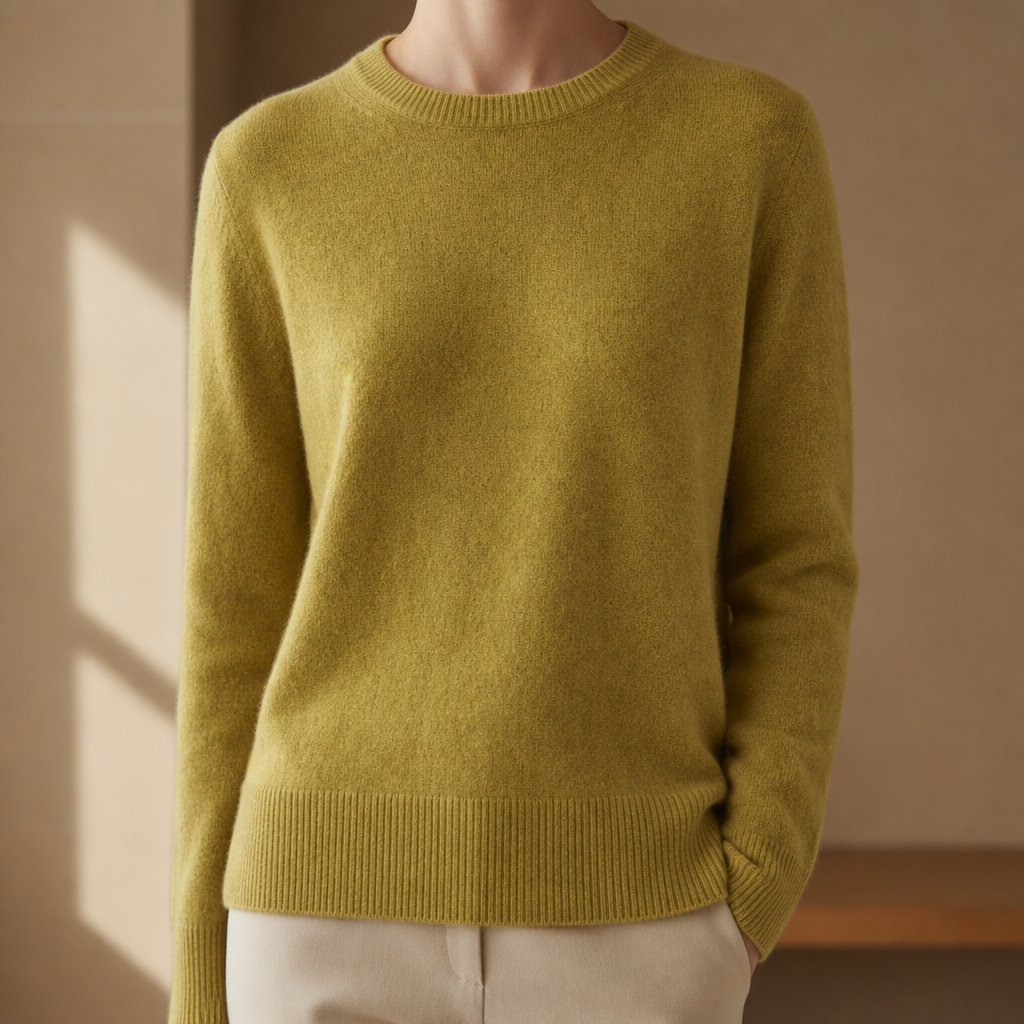 Naxos Soft Knit Pullover in Olive Green