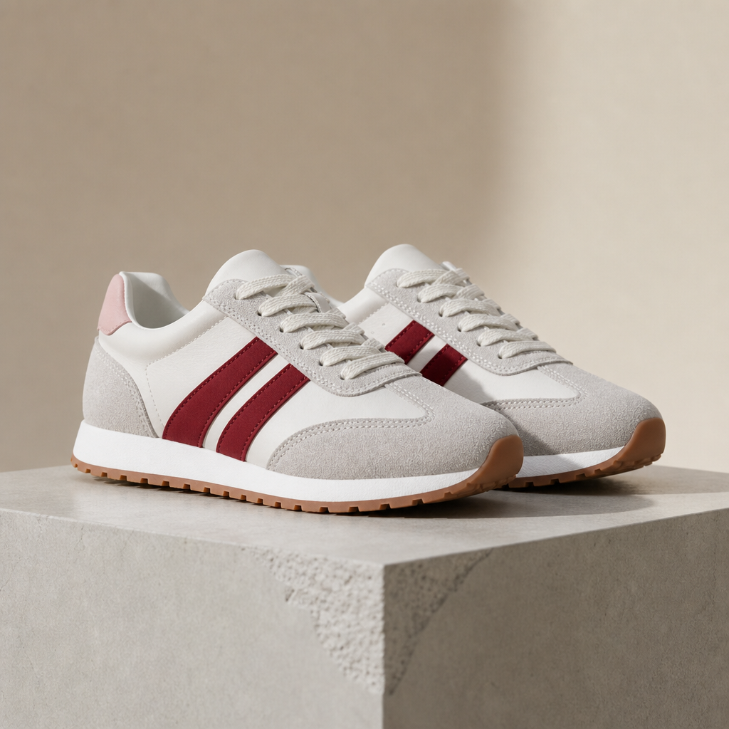 Maratea Retro Colorblock Sneakers in Burgundy