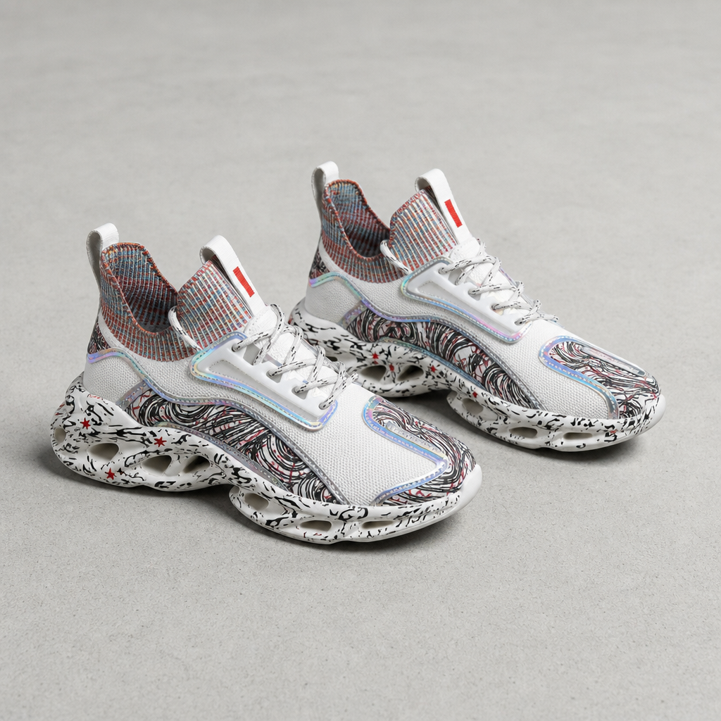 Lagos Graffiti Chunky Sneakers in White