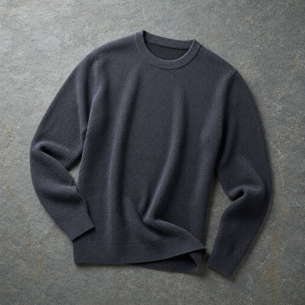 Peniscola Textured Knit Sweater in Dark Gray