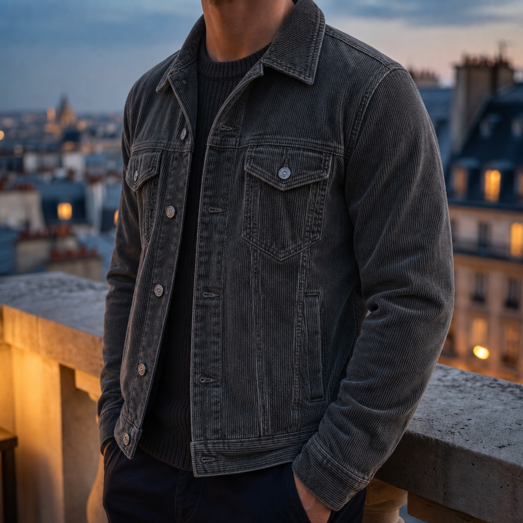 Calpe Corduroy Work Jacket in Gray