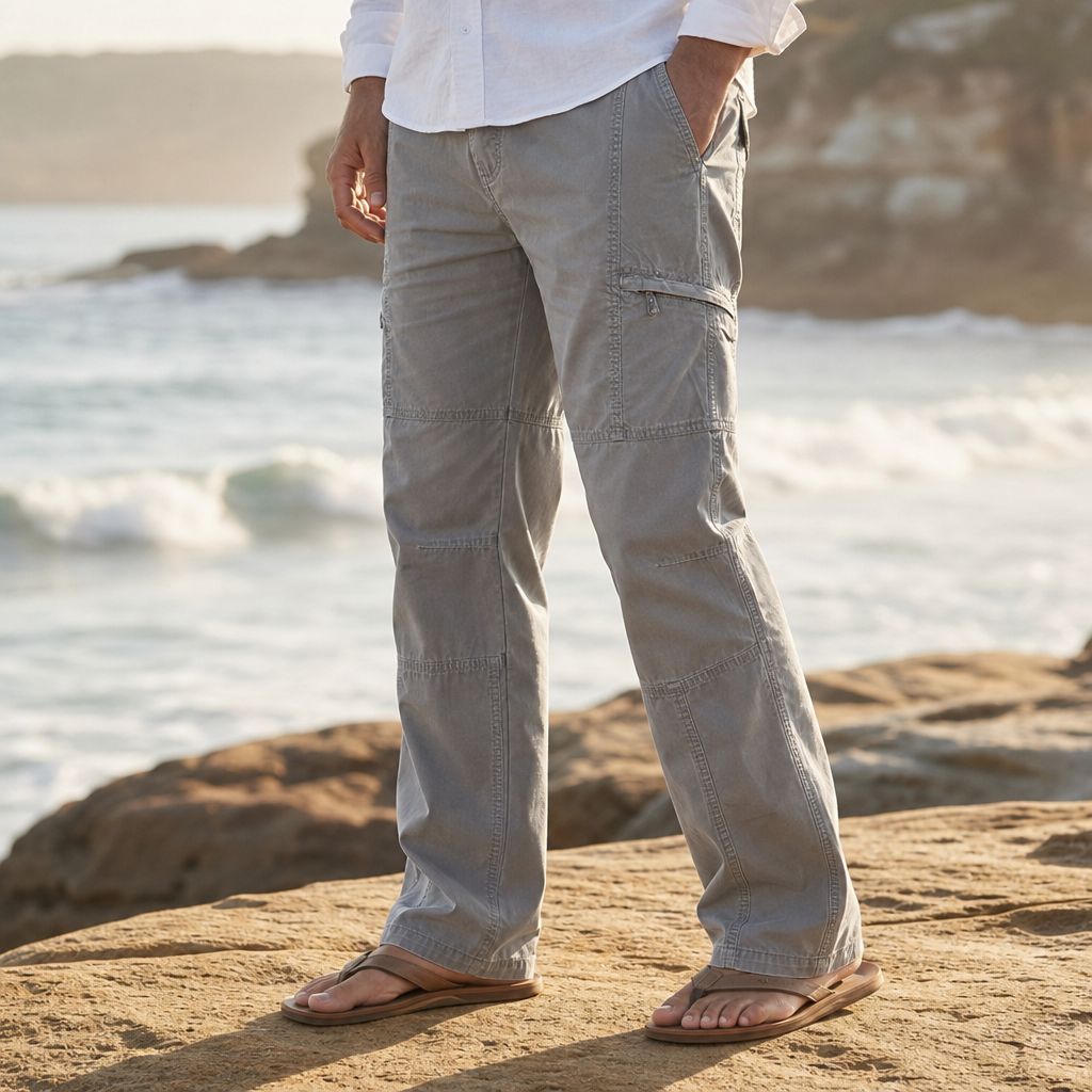 Samos Relaxed Cargo Pants in Gray