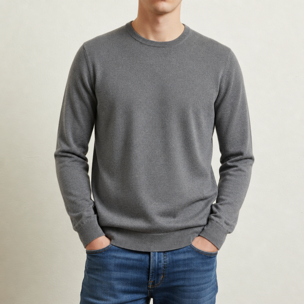 Spetses Classic Crew Neck Sweater in Gray
