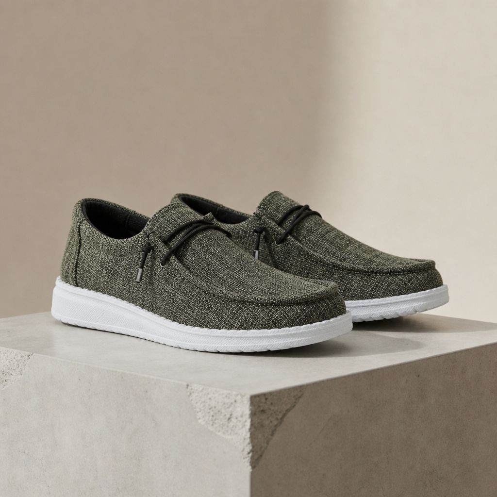 Kardamyli Canvas Slip-On Sneakers in Dusty Green