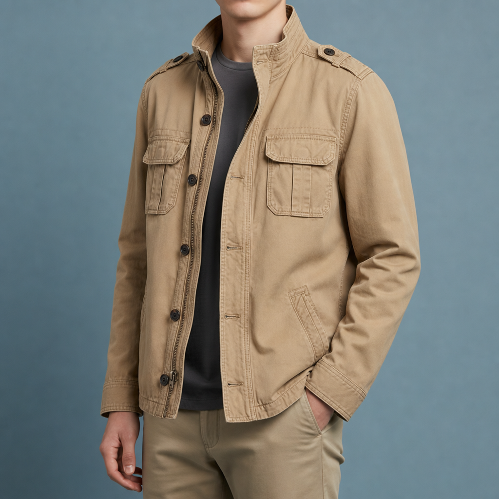 Deia Military Field Jacket in Khaki