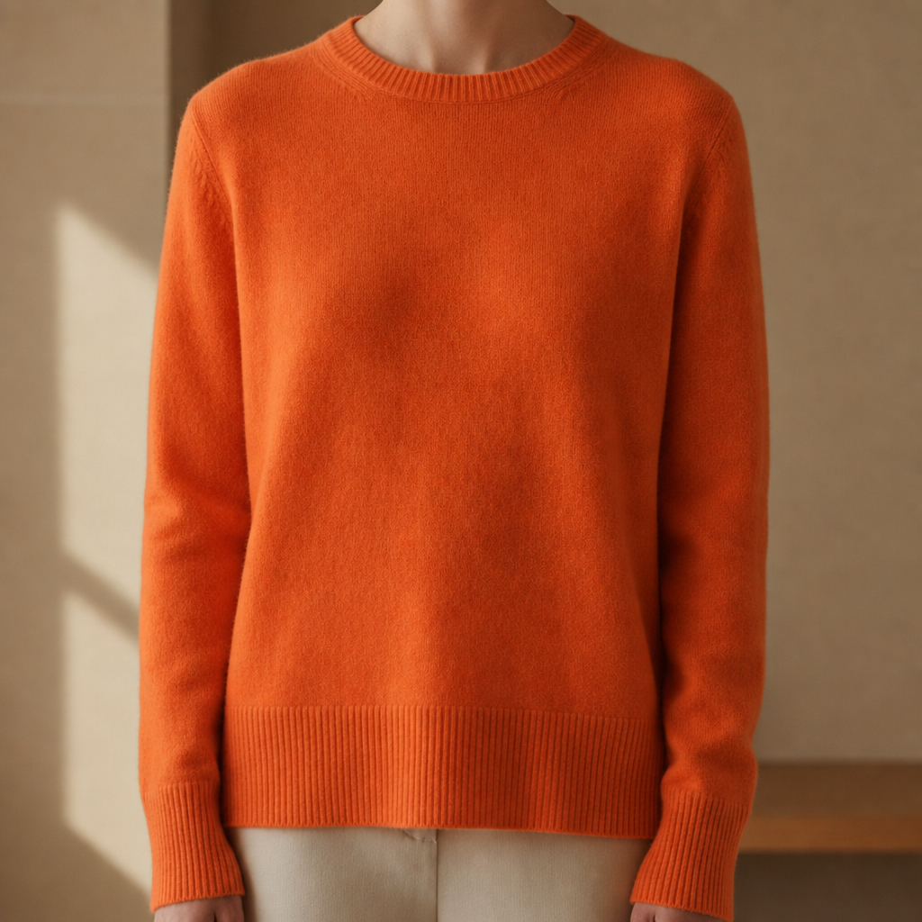 Naxos Soft Knit Pullover in Orange