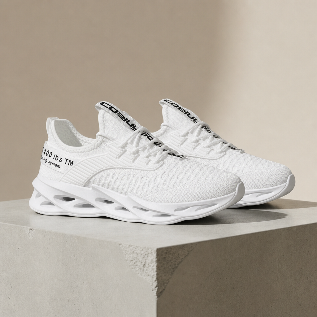 Perugia Gradient Knit Sneakers in White