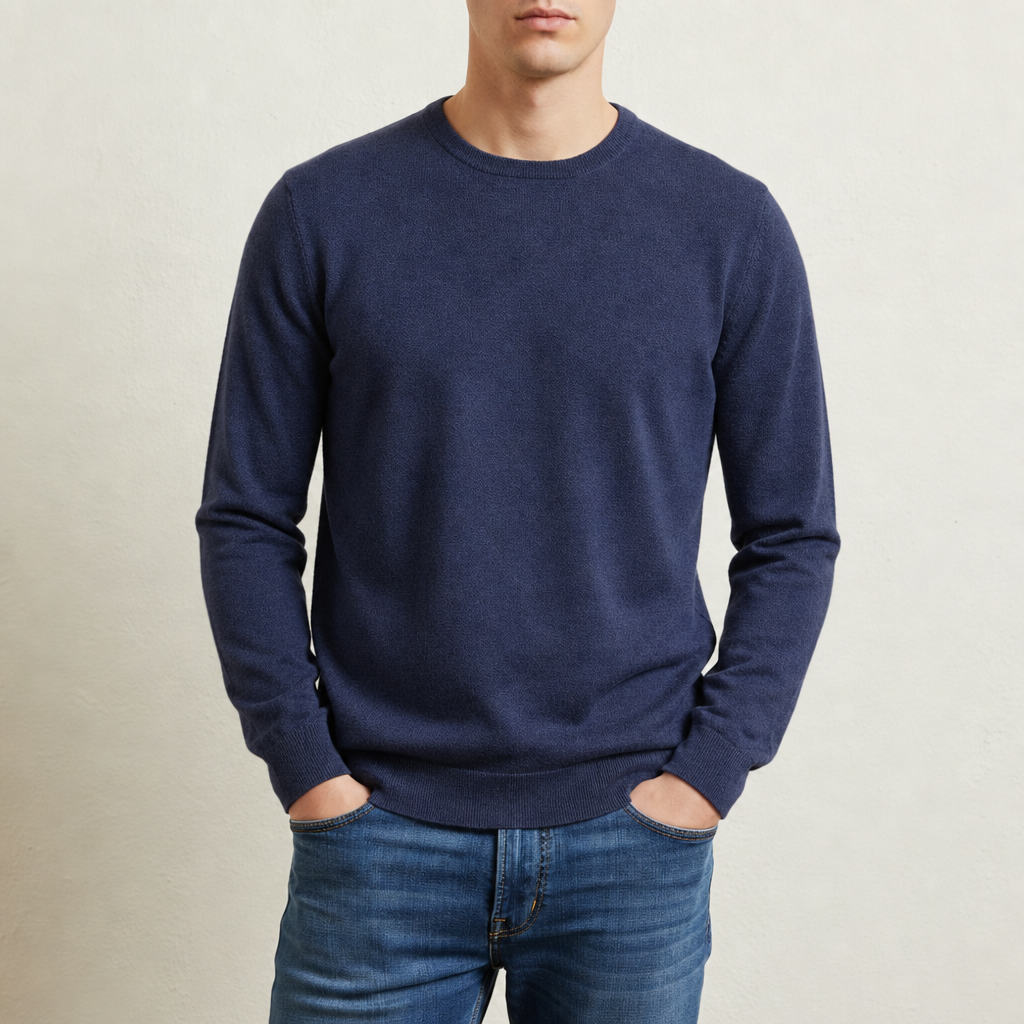 Spetses Classic Crew Neck Sweater in Blue