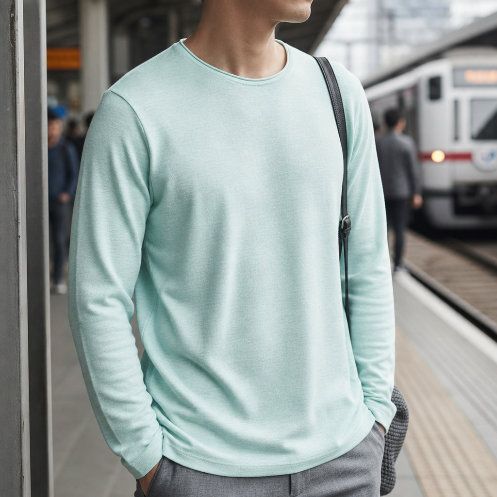 Corte Long Sleeve T-Shirt in Light Green