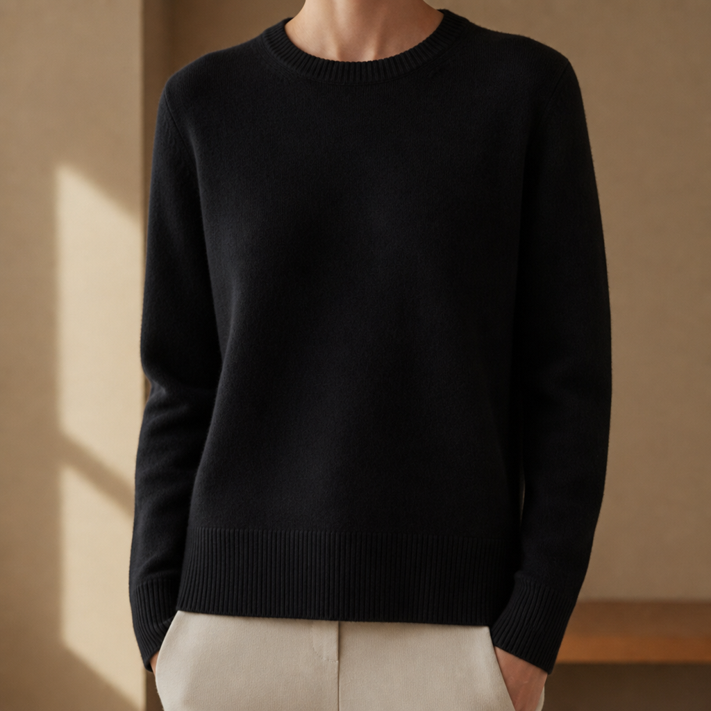 Naxos Soft Knit Pullover in Black