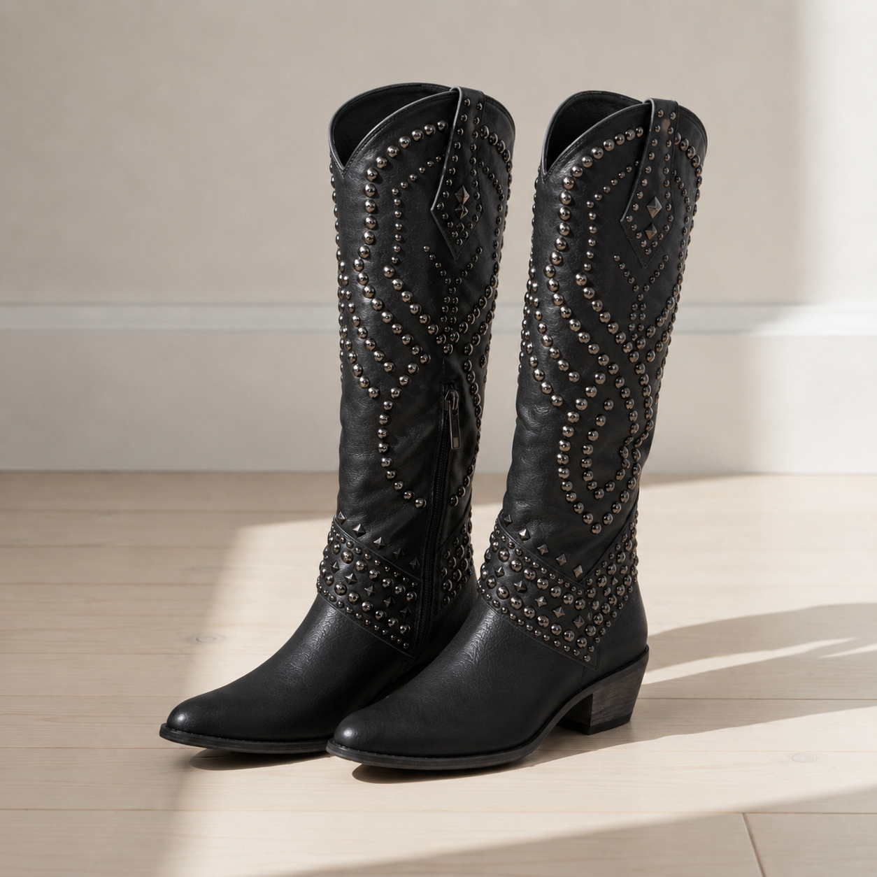 Sagres Studded Western Knee-High Boots