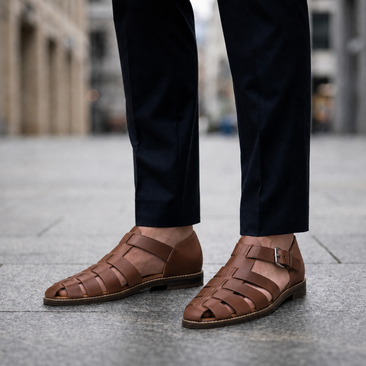 Getaria Leather Fisherman Sandals