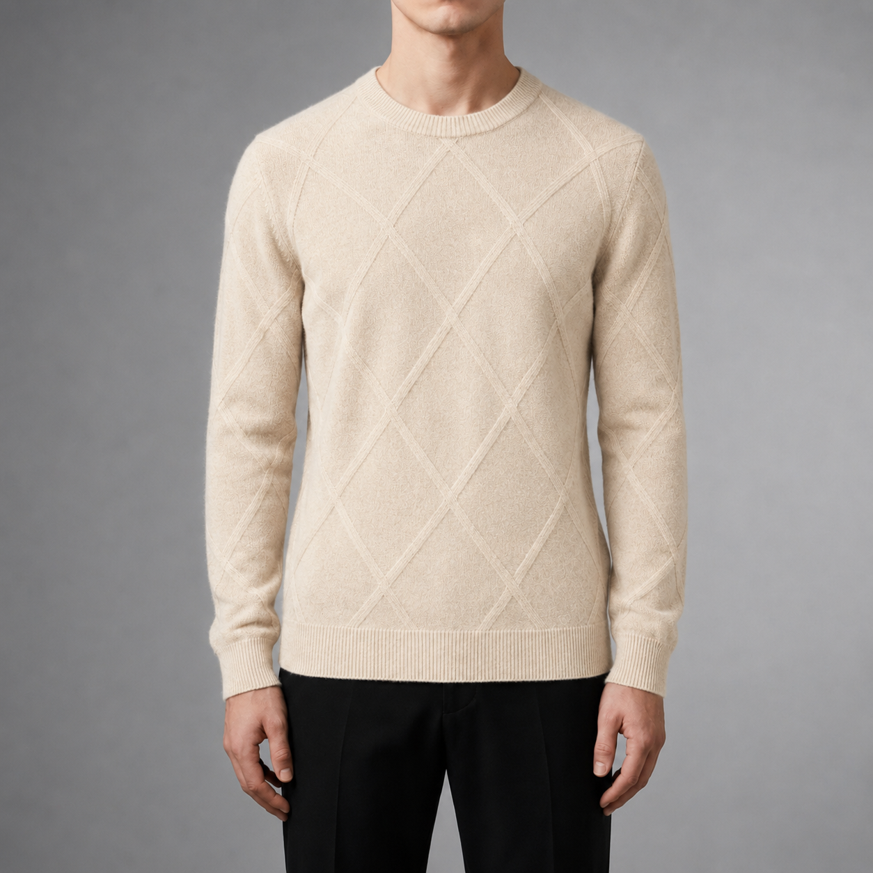 Deia Argyle Cashmere Crewneck Sweater